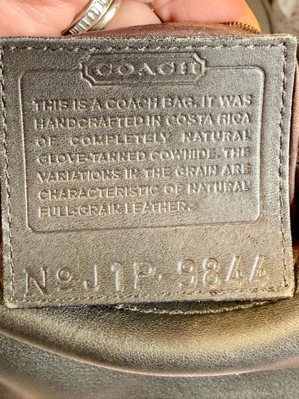 Vintage Coach Legacy West 9844 Small Black Leather Demi Baguette Hobo Bag - Picture 9 of 9